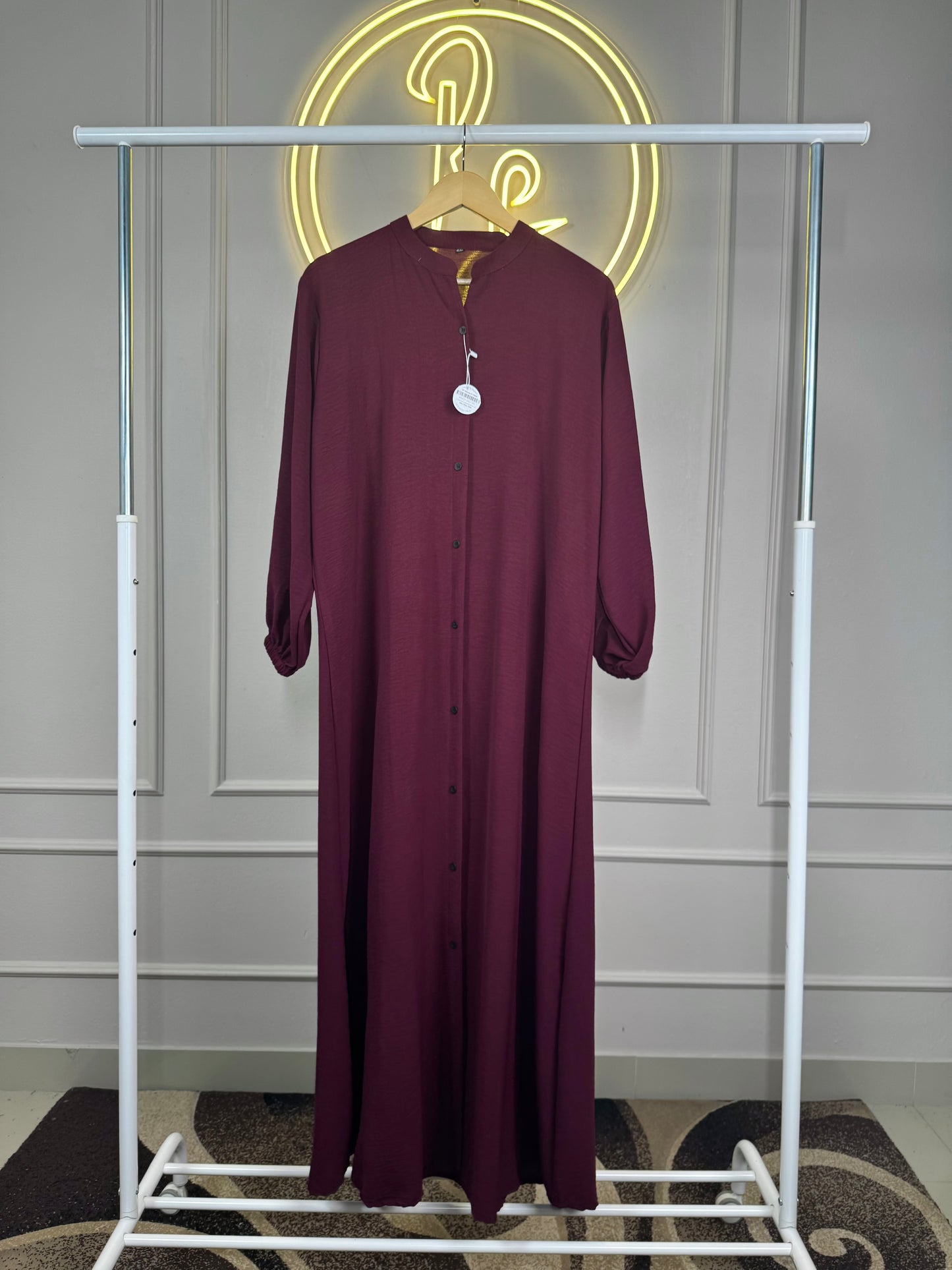 Elegant Wine Maxi Dress in Imported CEY Crush Fabric - 55” Length - 4XL