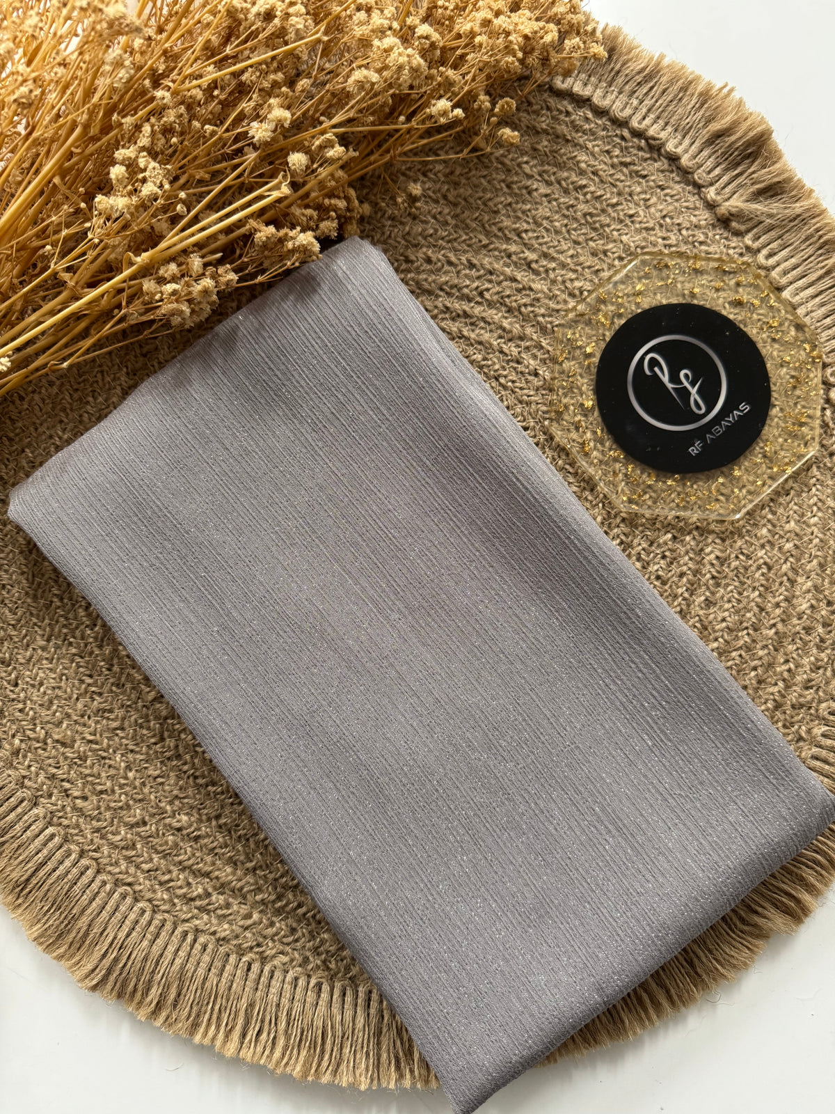 Premium Metallic Silk Shimmer Hijab, view 4 – RF Abayas & Hijabs