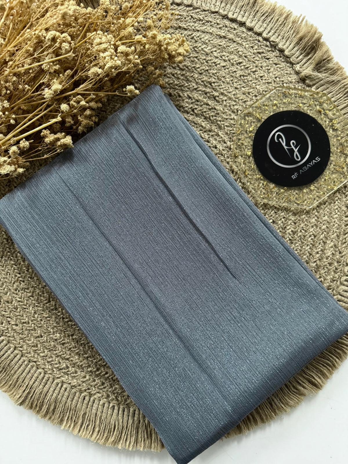 Premium Metallic Silk Shimmer Hijab, view 7 – RF Abayas & Hijabs