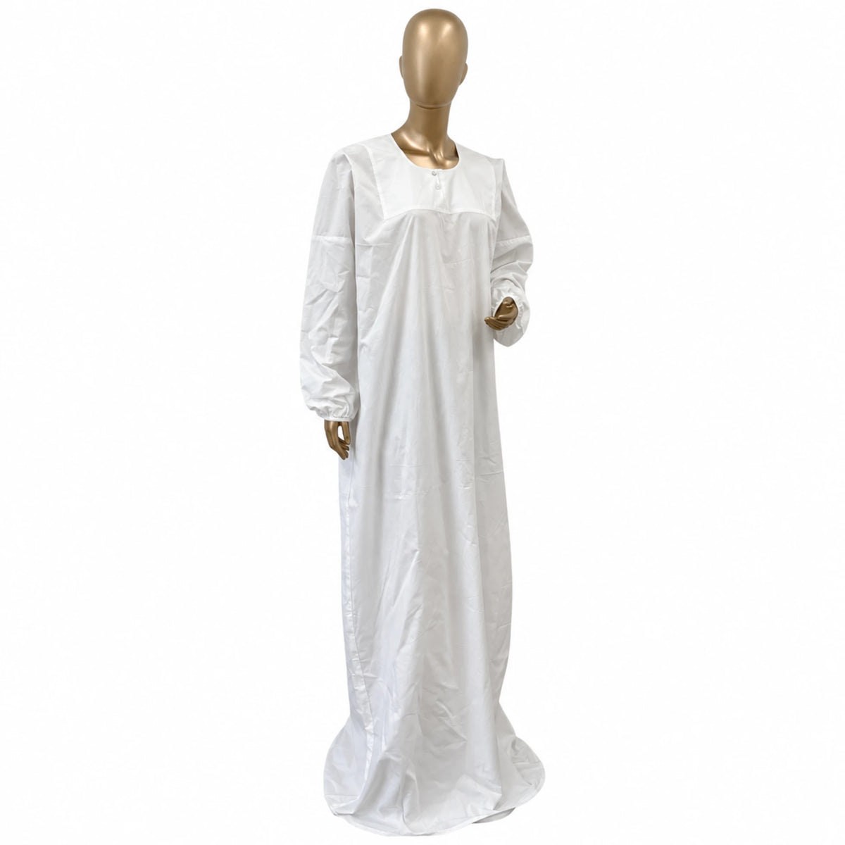 White cotton namaz dress jilbab for women, free size, RF Abayas