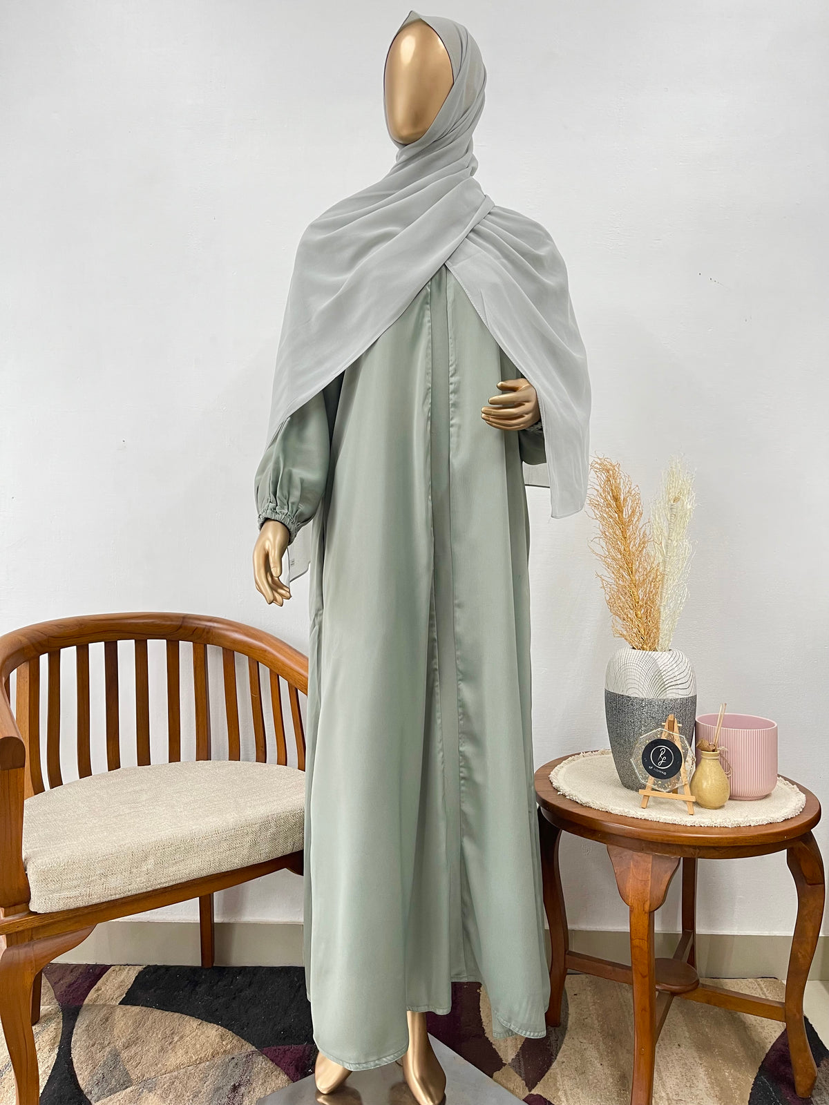 Everyday Comfort Abaya - Mint - view 2 - RF Abayas & Hijabs