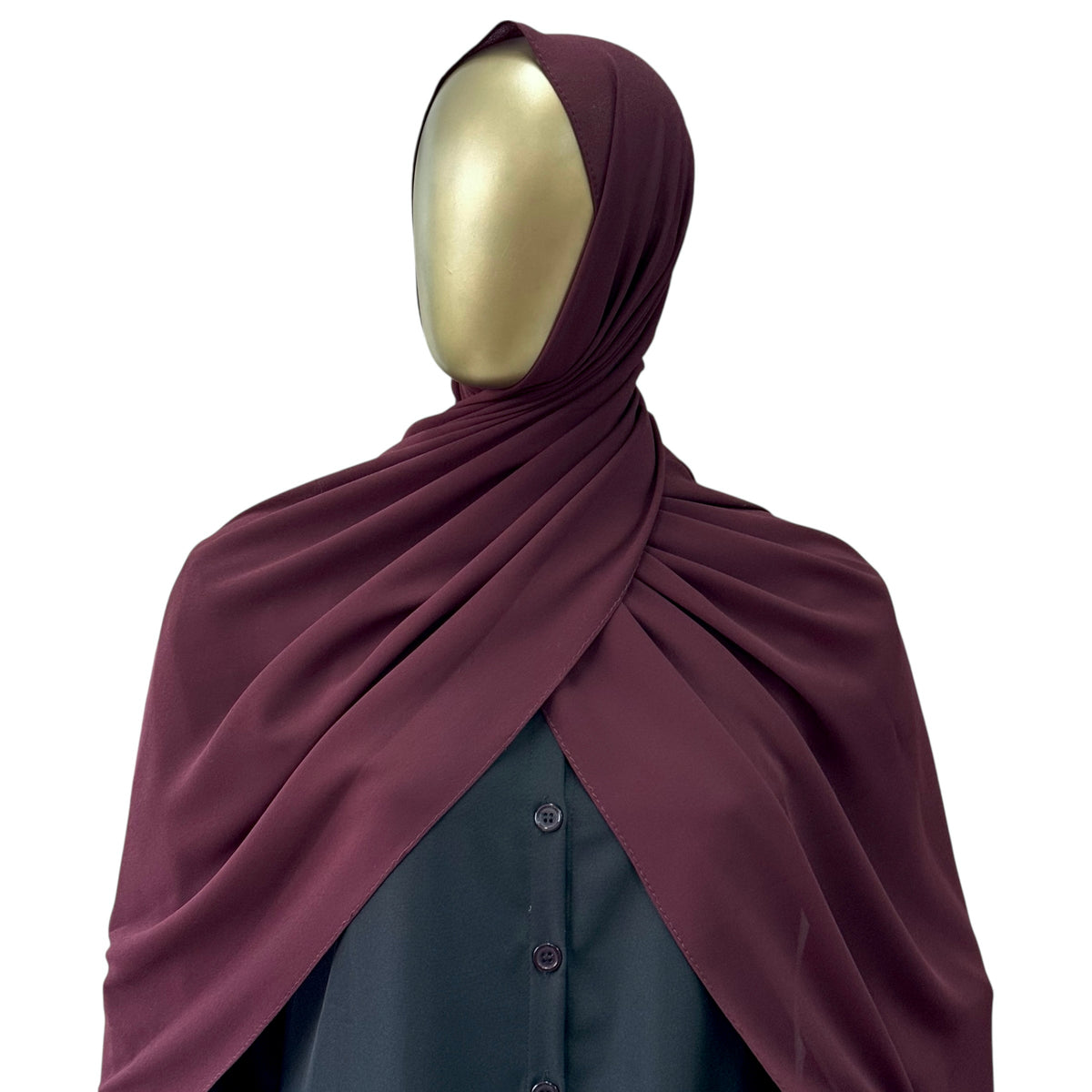 Malaysian Georgette hijab in camel color by RF Abayas, lightweight and elegant fabric for modest fashion.
