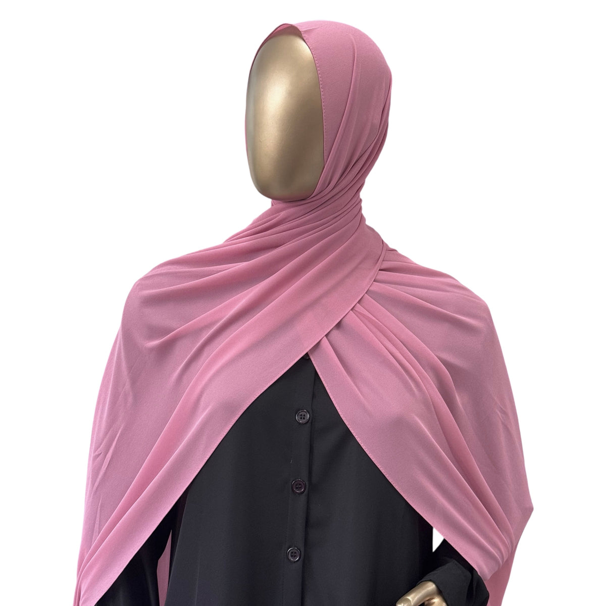 Malaysian Georgette ZR hijab in camel color by RF Abayas, featuring lightweight, flowing fabric and elegant design.