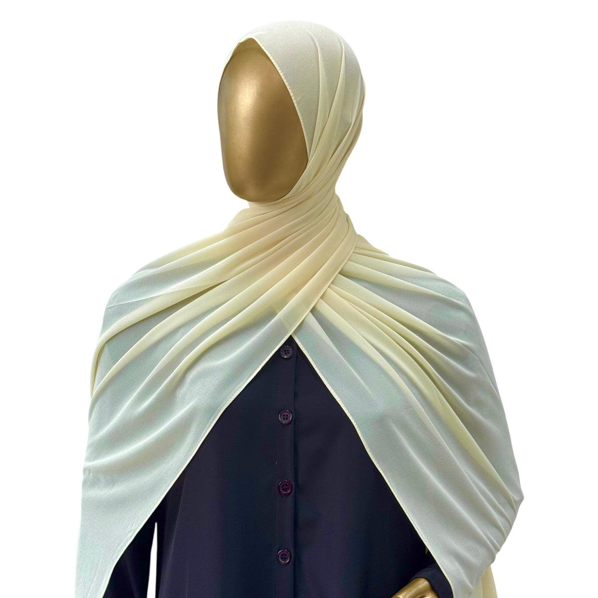 Malaysian Georgette ZR hijab in camel color, lightweight and elegant RF Abayas hijab for modest fashion.