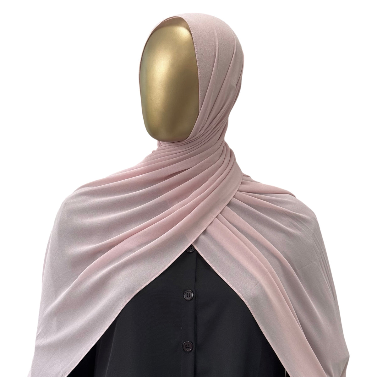 Malaysian Georgette ZR hijab in camel color by RF Abayas, lightweight fabric with elegant drape and smooth texture.
