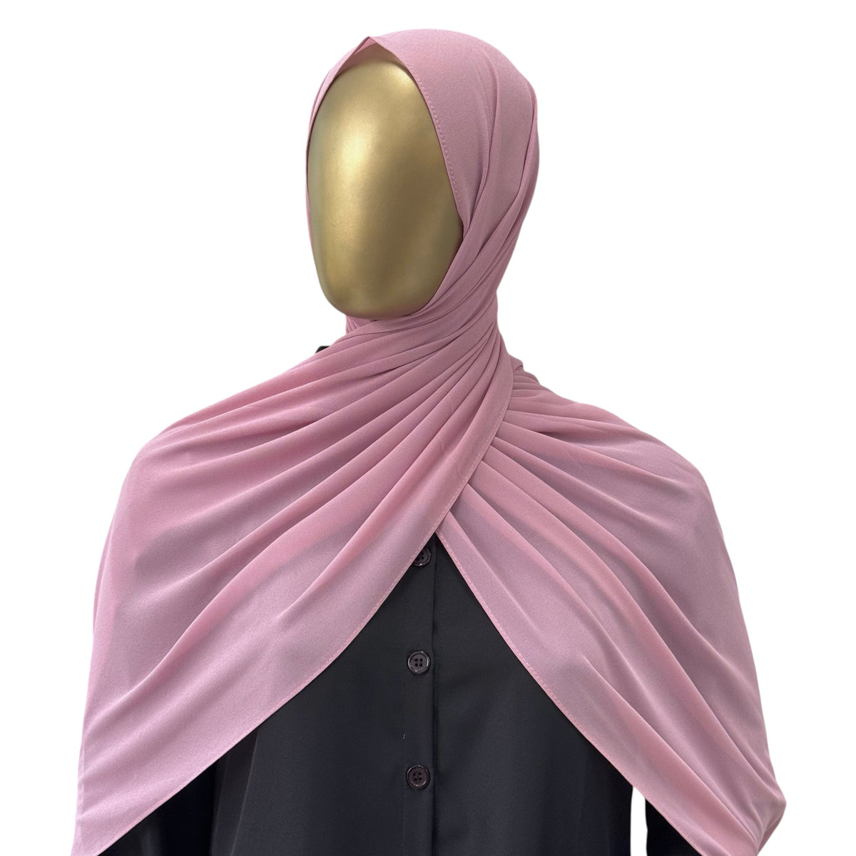 Malaysian Georgette hijab in camel color by RF Abayas, showcasing lightweight, flowy fabric and elegant drape.
