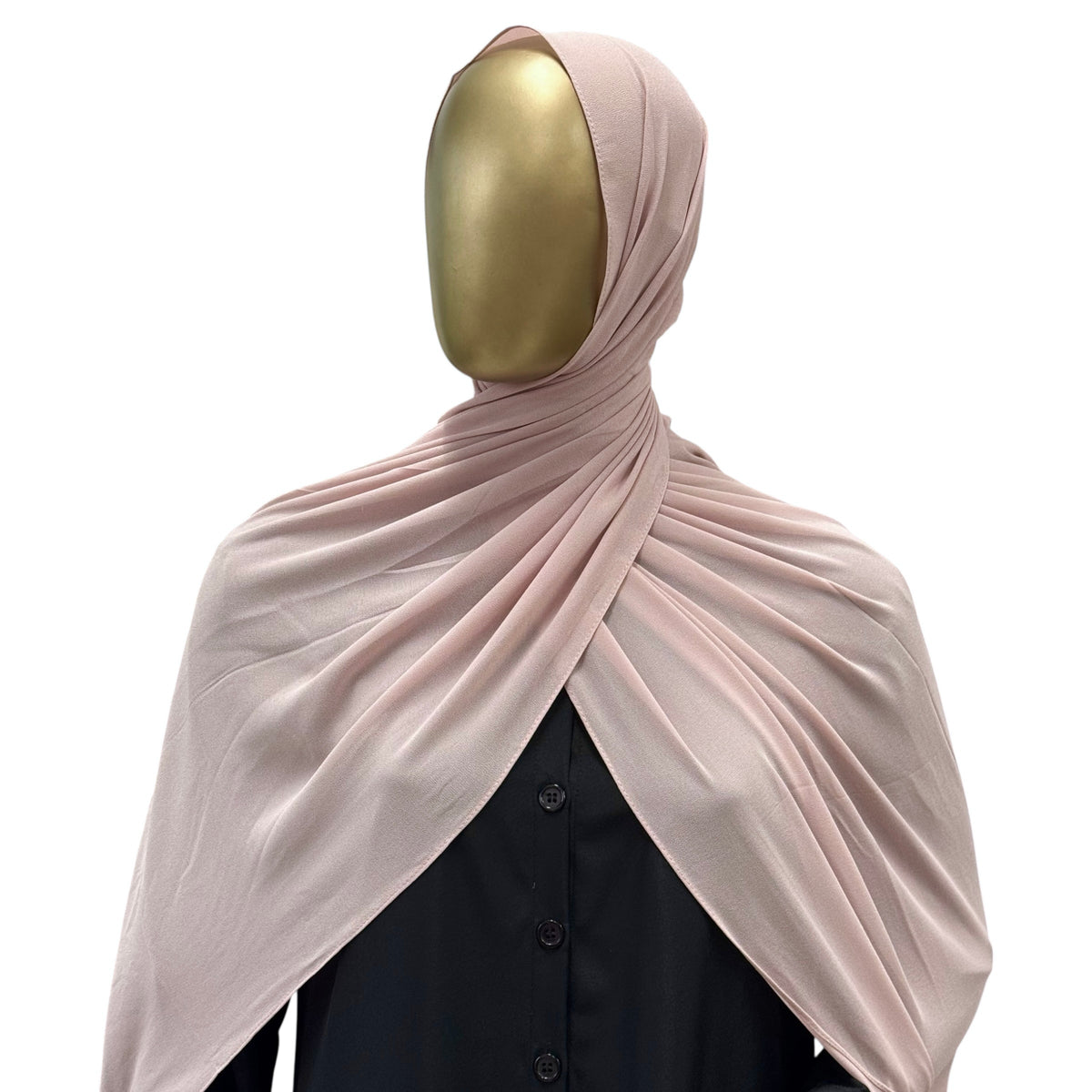Malaysian Georgette hijab in camel color from RF Abayas, lightweight and elegant fabric for modest fashion.