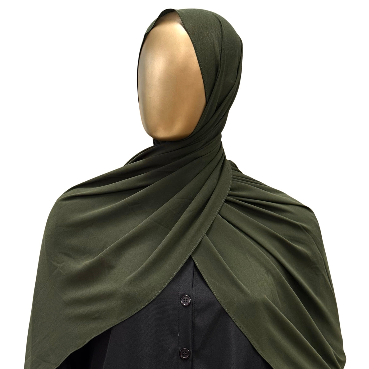 Malaysian Georgette ZR hijab in camel color, lightweight RF Abayas hijab made from soft, flowing fabric.