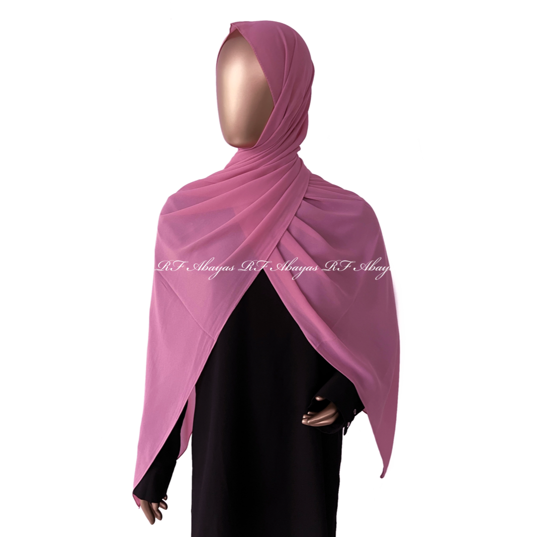 RF Abayas premium Malaysian Georgette hijab in slate color, lightweight and elegant fabric, perfect for modest fashion.