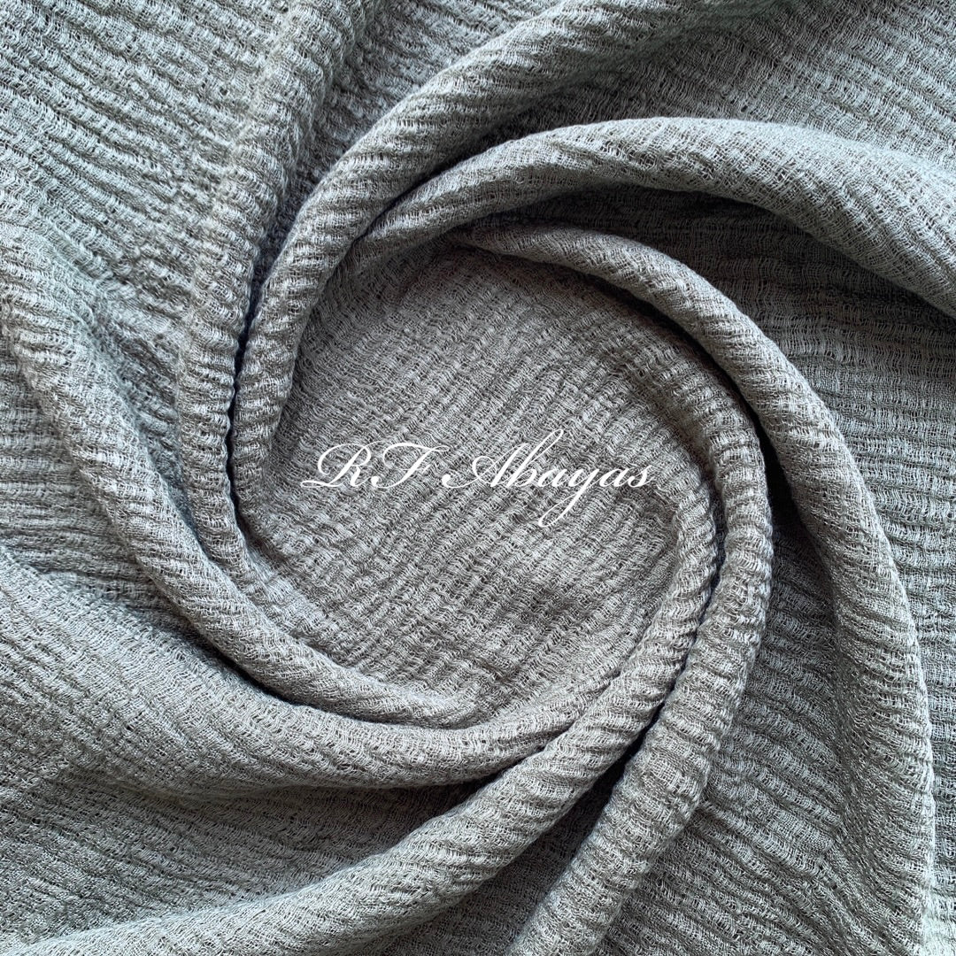 Heavy crinkled cotton hijab in maroon, textured, lightweight fabric with elegant drape - view 4 - RF Abayas & Hijabs