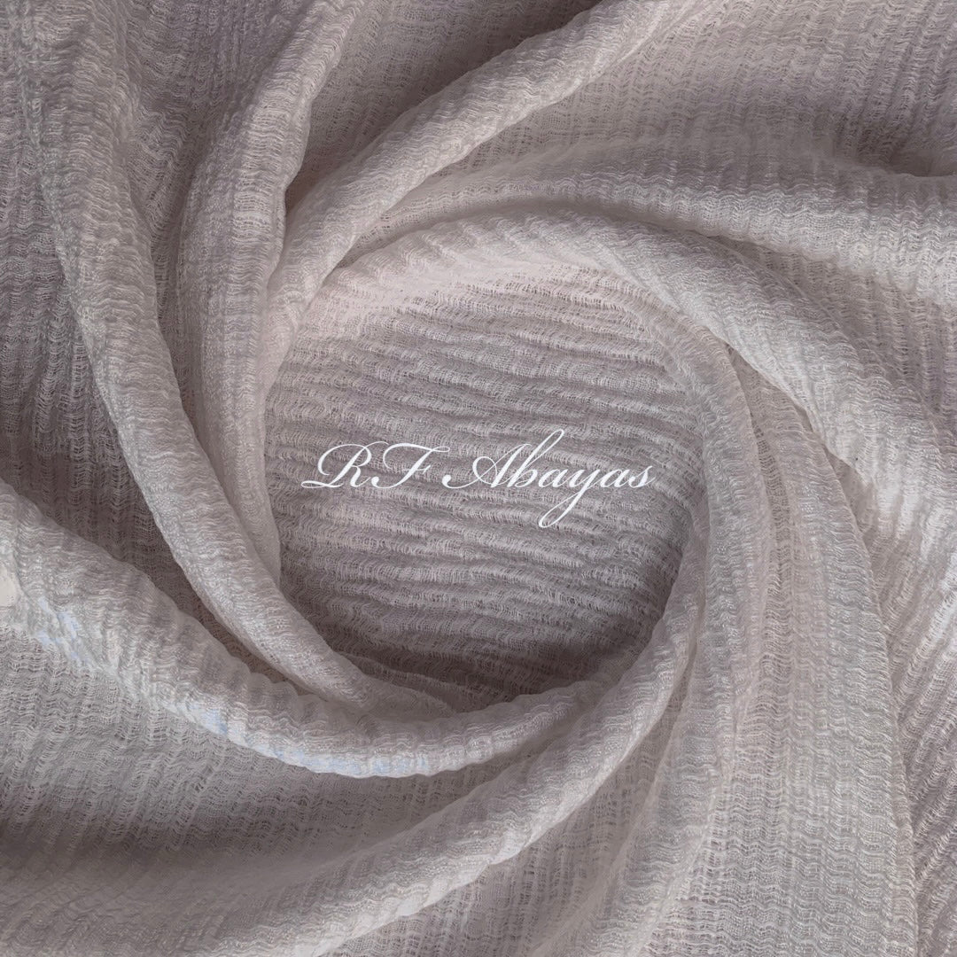 Heavy crinkled cotton hijab in maroon, textured, lightweight fabric with elegant drape - view 6 - RF Abayas & Hijabs