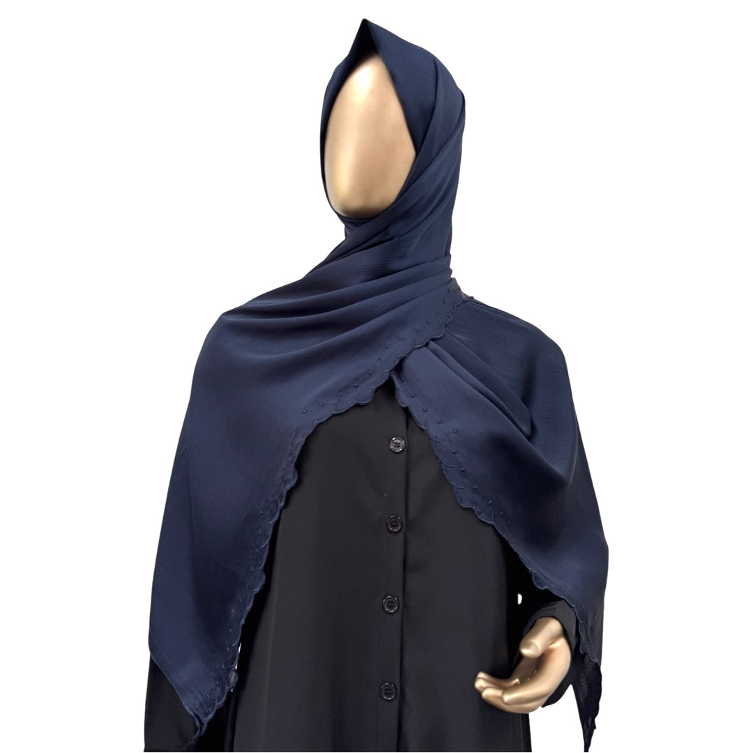 Textured Satin with Scallop - RF Abayas