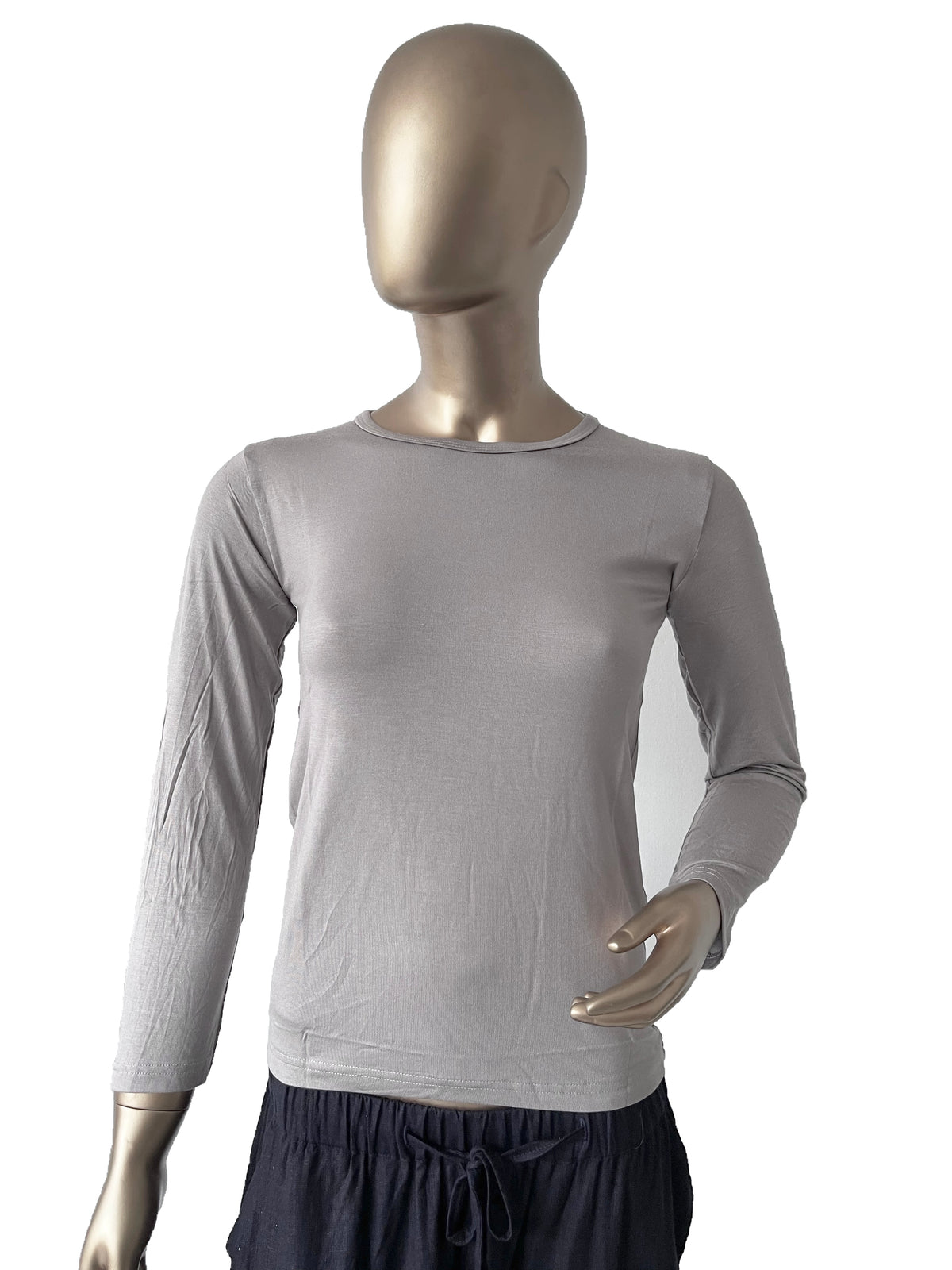 Black women's full sleeve innerwear in XL size by RF Abayas, showing a comfortable, fitted inner top for women.