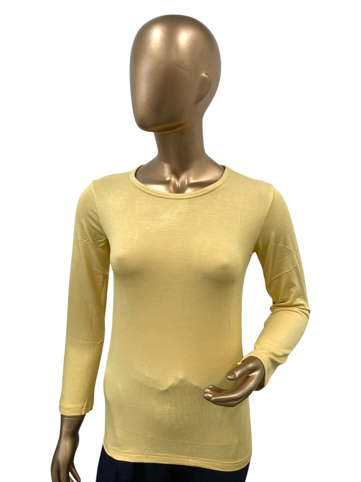 Black women's full sleeve innerwear in XL size by RF Abayas, close-up view showing soft fabric and comfortable fit.