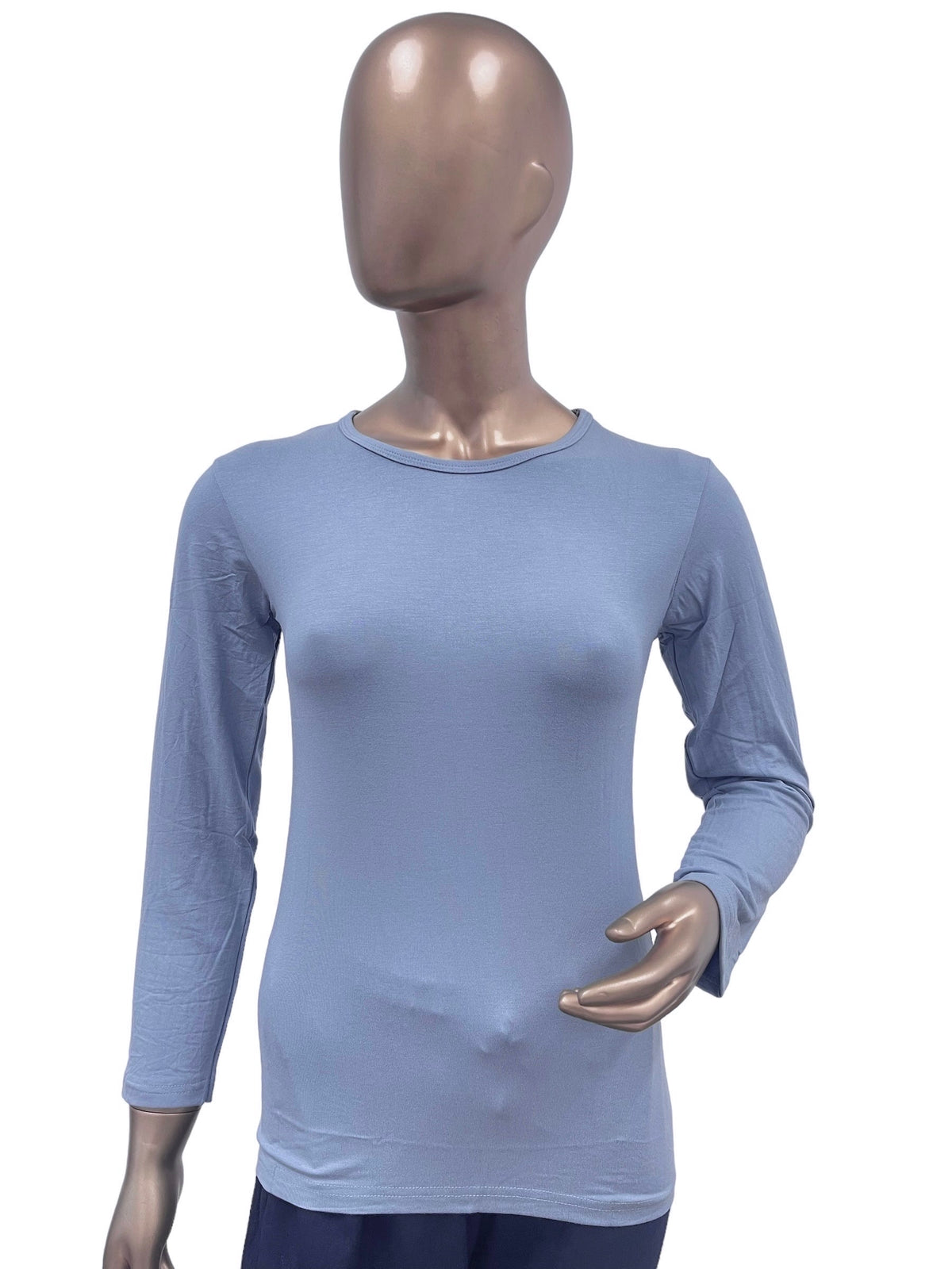 Black women's full sleeve innerwear in XL size from RF Abayas, close-up of soft, comfortable fabric and seamless design.