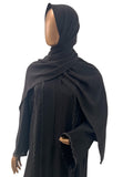 CEY Black Abaya with Black Stone Lace