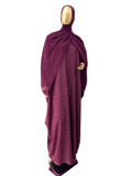 Meroon Farasha Abaya Silver Stripes