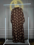 Rubber Print Linen Slub Maxi Dress for Women – XXL Fit | 54 Inch Length