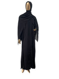 Korean Nida Abaya with bronze glitter lace with black beads