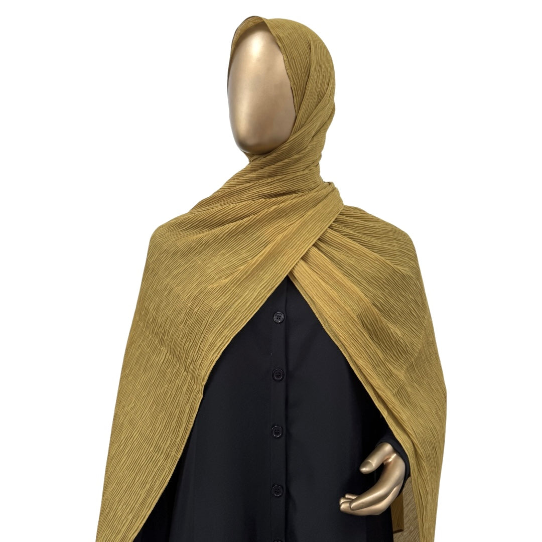 RF Abayas premium ribbed cotton hijab in soft fabric, showcasing its textured ribbed design and comfortable fit.