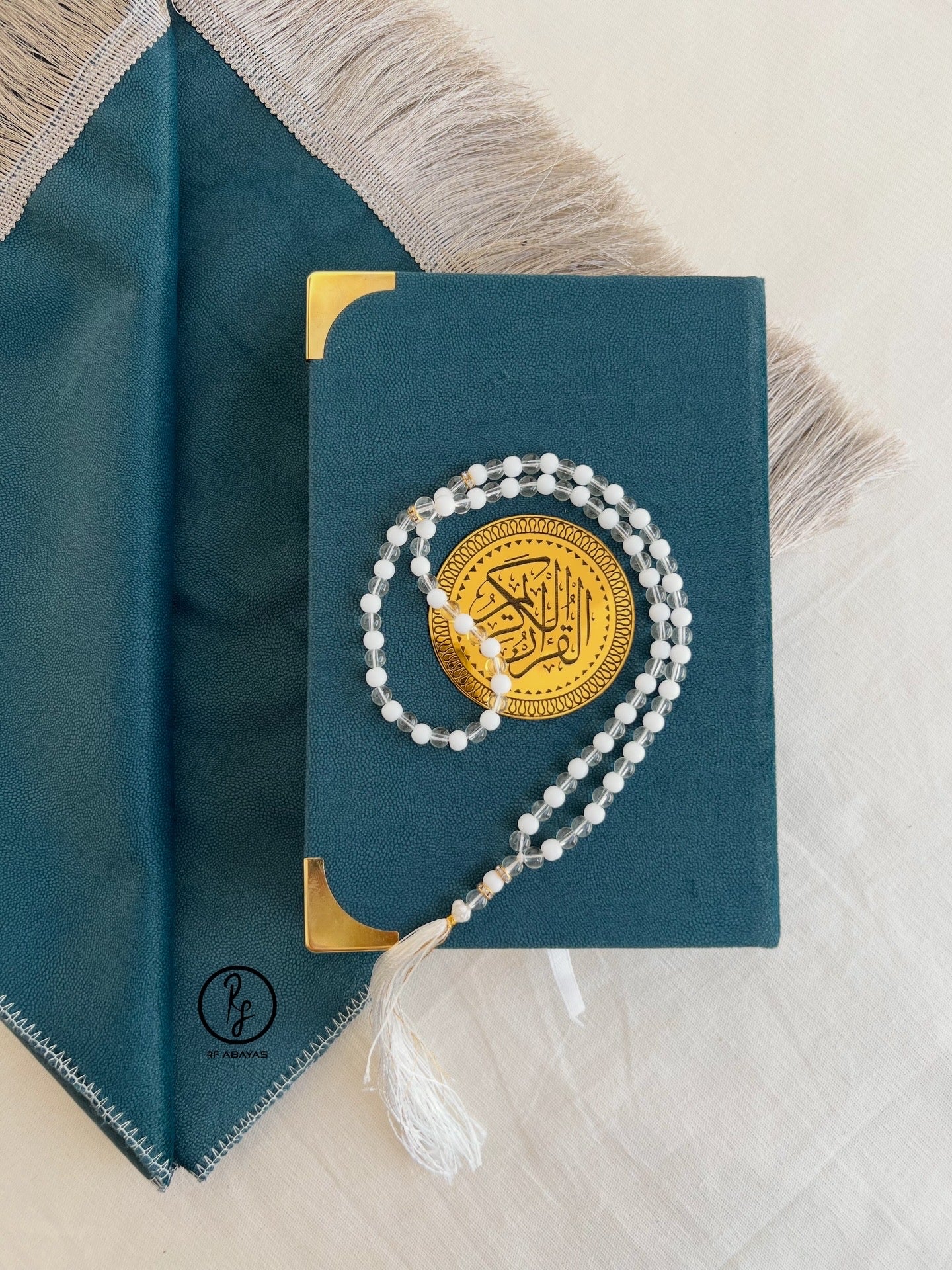 Quran & Prayer Mat with Tasbeeh (Mala) Set - Prayer Mat - RF Abayas