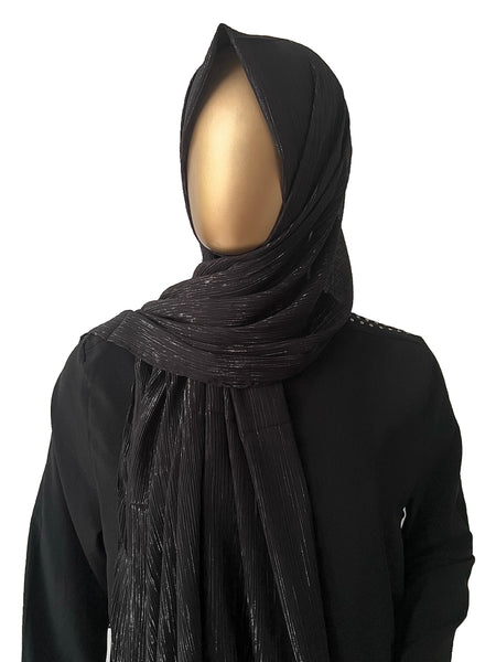 Xirhoot Hijab for Women Hijab Scarf for Women Satin Hijab Texture Satin  Crepe Hijab (Black) at  Women's Clothing store