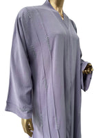 CEY Denim Blue Abaya with Exquisite Hand Embroidery Bead Work