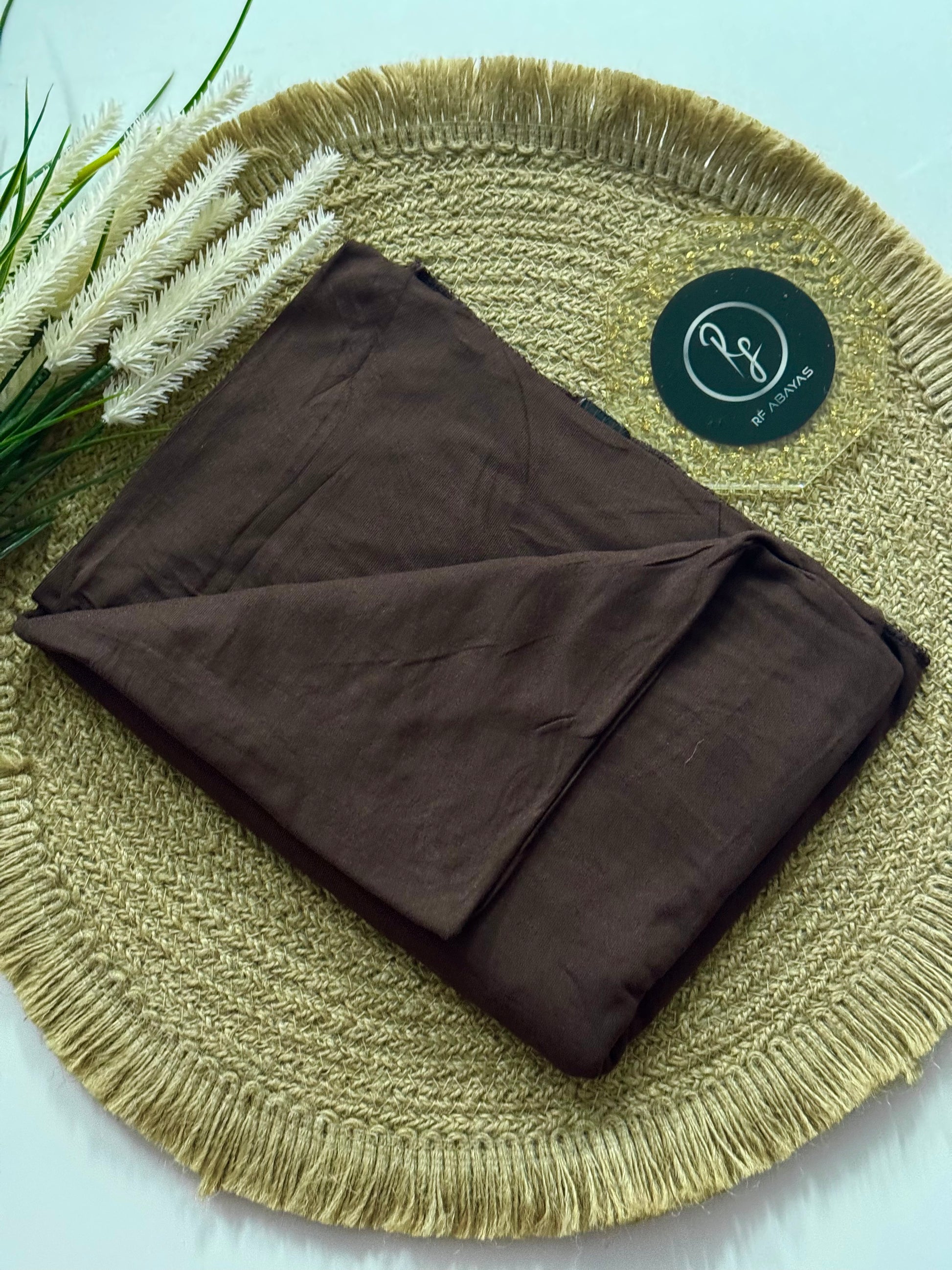 RF Abayas bamboo jersey hijab in soft, breathable fabric, featuring a smooth, lightweight drape perfect for everyday wear.