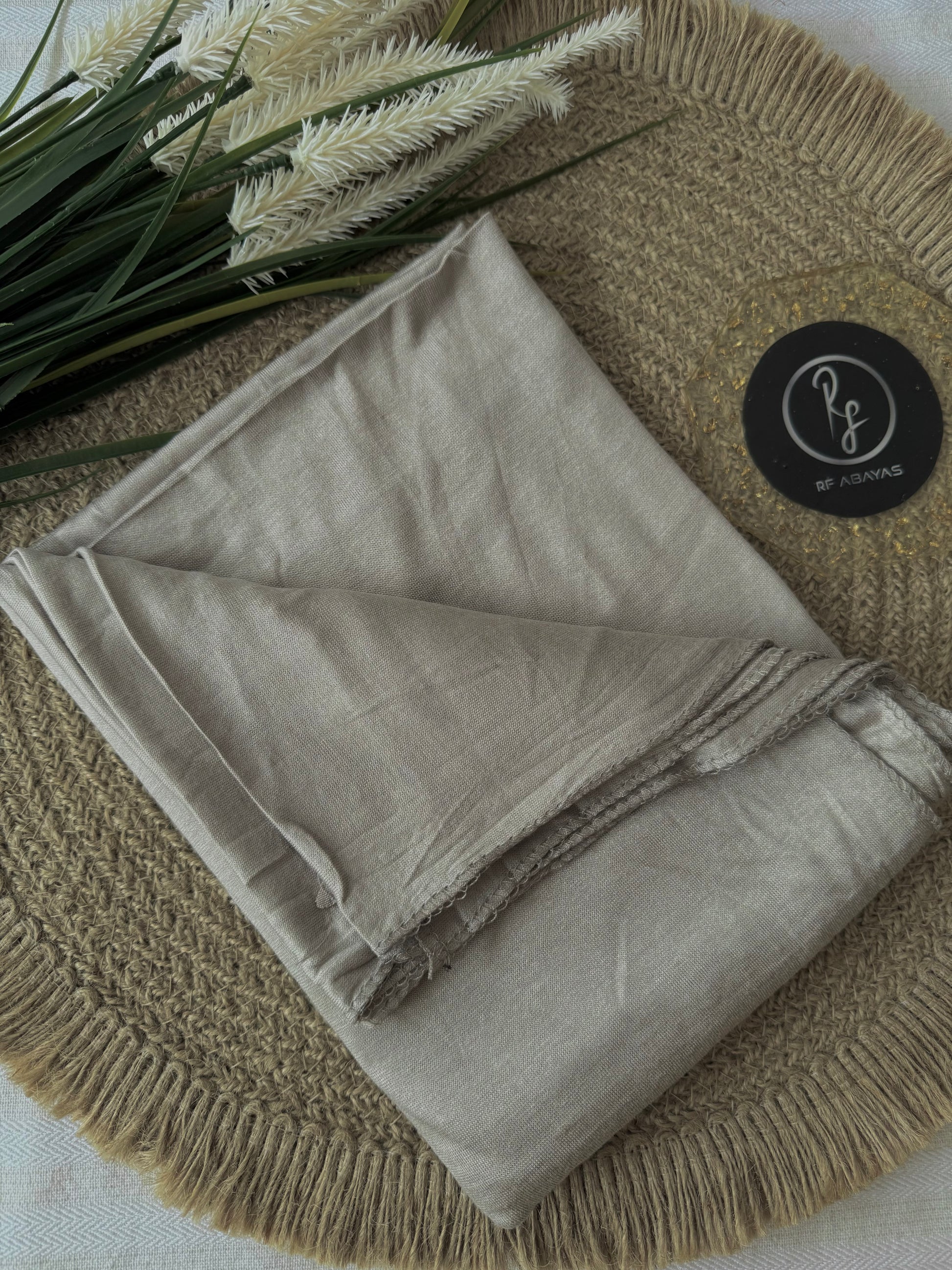 RF Abayas bamboo jersey hijab in soft, breathable fabric, shown draped for a comfortable, stylish look.
