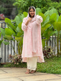 RF Abayas premium cotton Hakoba cord set with high-low top and palazzo, designed for sizes up to 3XL.