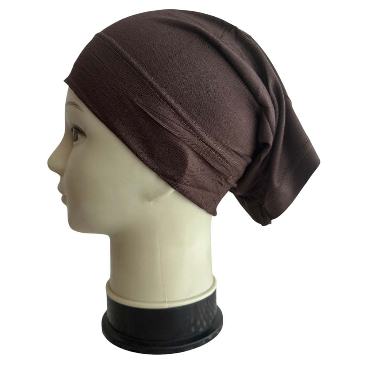 RF Abayas premium hijab tube cap, close-up view showcasing soft fabric and snug fit for stylish modest head covering.