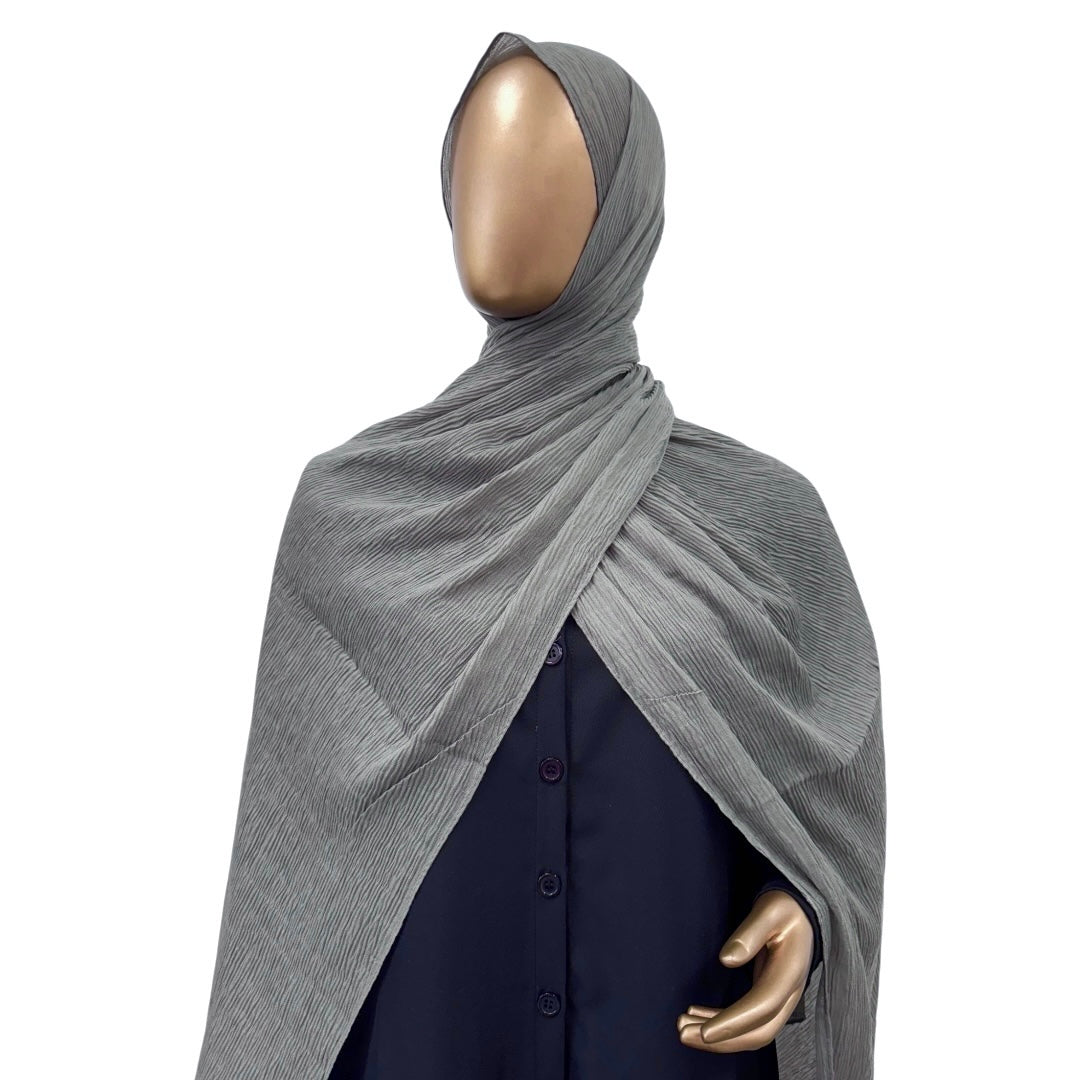 RF Abayas premium ribbed cotton hijab in soft, comfortable fabric, showcasing a smooth, elegant drape and ribbed texture.