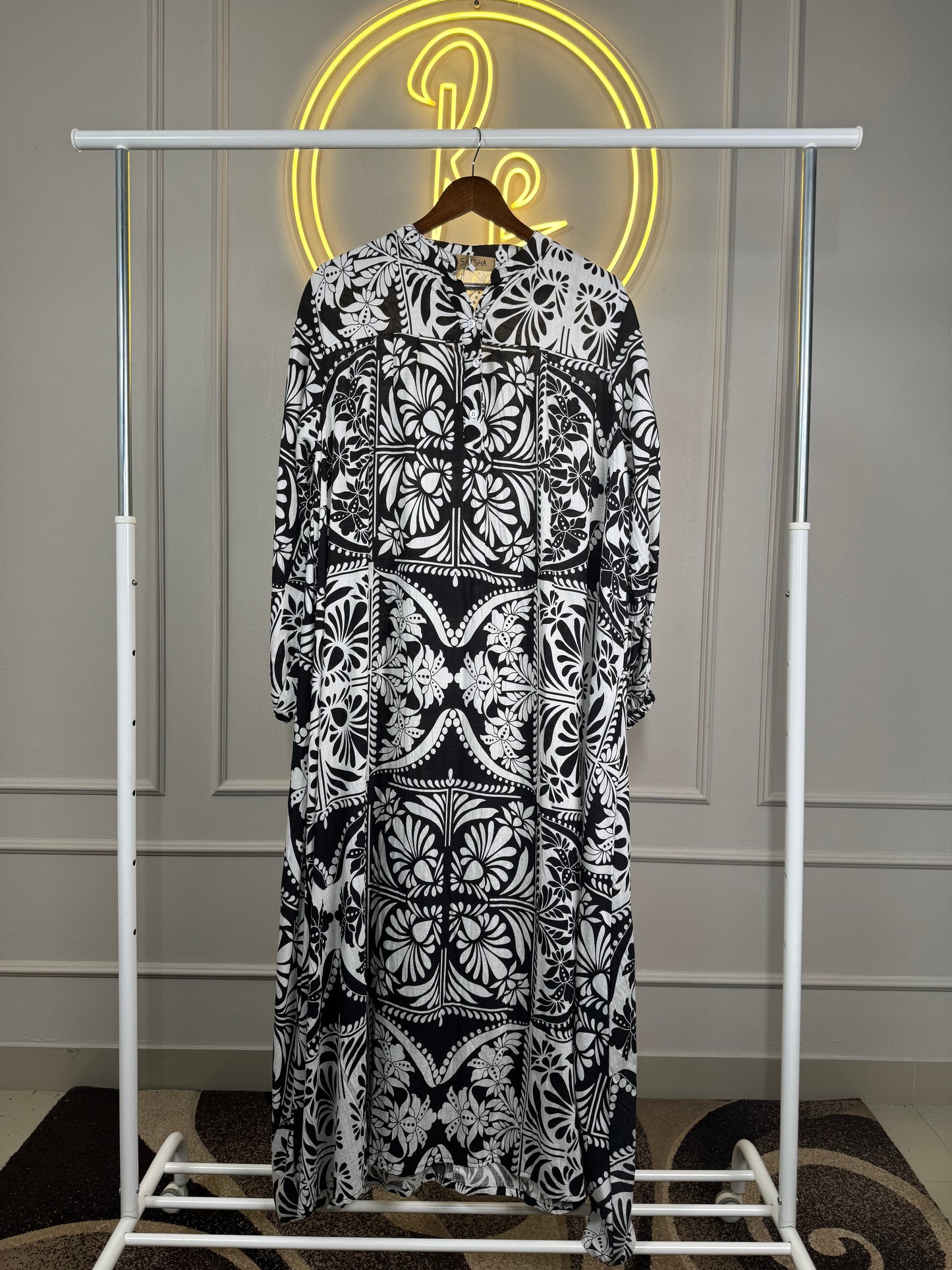 Summer-Friendly Maxi Dress – Full Sleeves, 4 XL (54” Length)