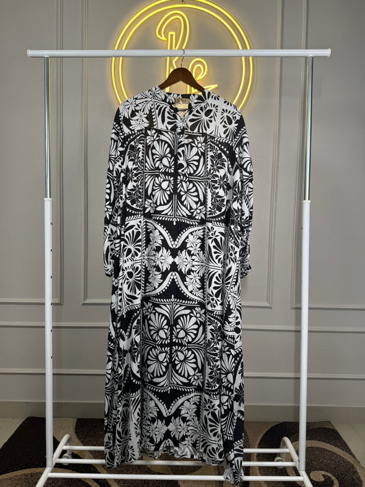 Summer-Friendly Maxi Dress – Full Sleeves, 4 XL (54” Length)