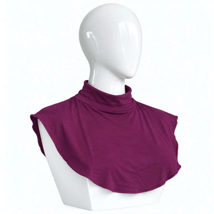 Mulberry Plum jersey neck cover for hijab – soft stretchable neck & chest cover | RF Abayas