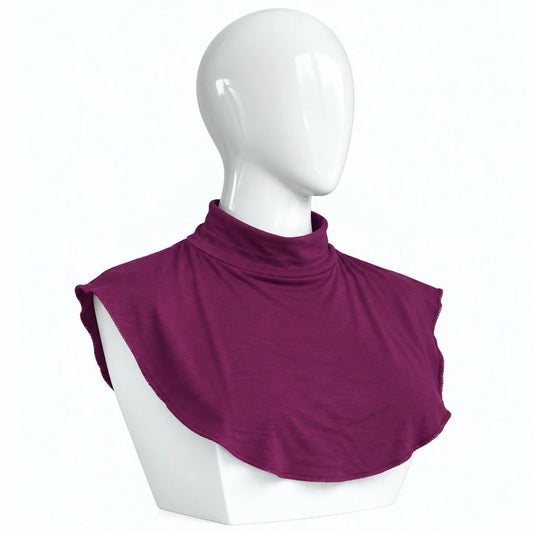 Mulberry Plum jersey neck cover for hijab – soft stretchable neck & chest cover | RF Abayas