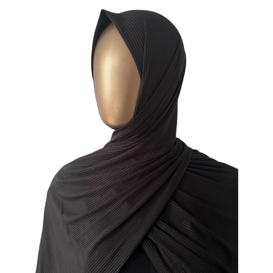 RF Abayas premium ribbed jersey hijab in soft, textured fabric, draped naturally for a stylish and comfortable look