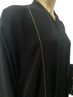 Korean Nida Abaya with bronze glitter lace with black beads