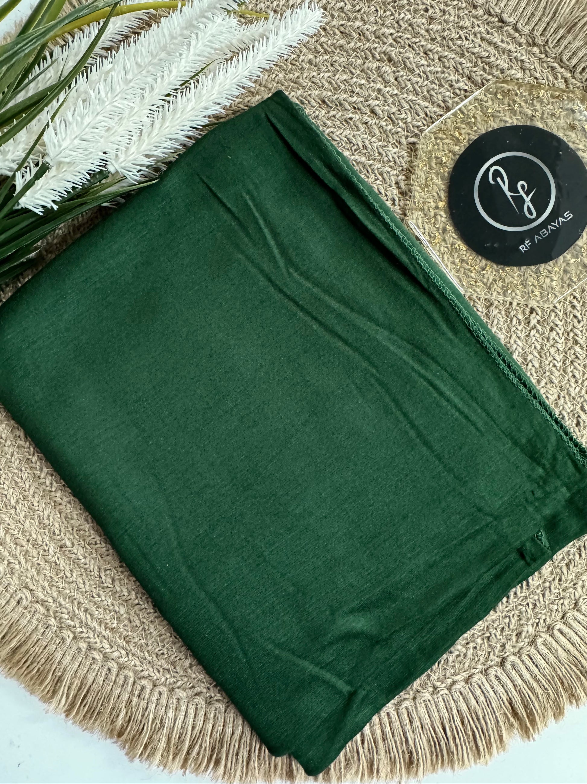 RF Abayas bamboo jersey hijab in soft, breathable fabric, shown in a natural drape on a neutral background.