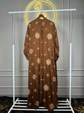 Rubber Print Linen Slub Maxi Dress for Women – XXL Fit | 54 Inch Length