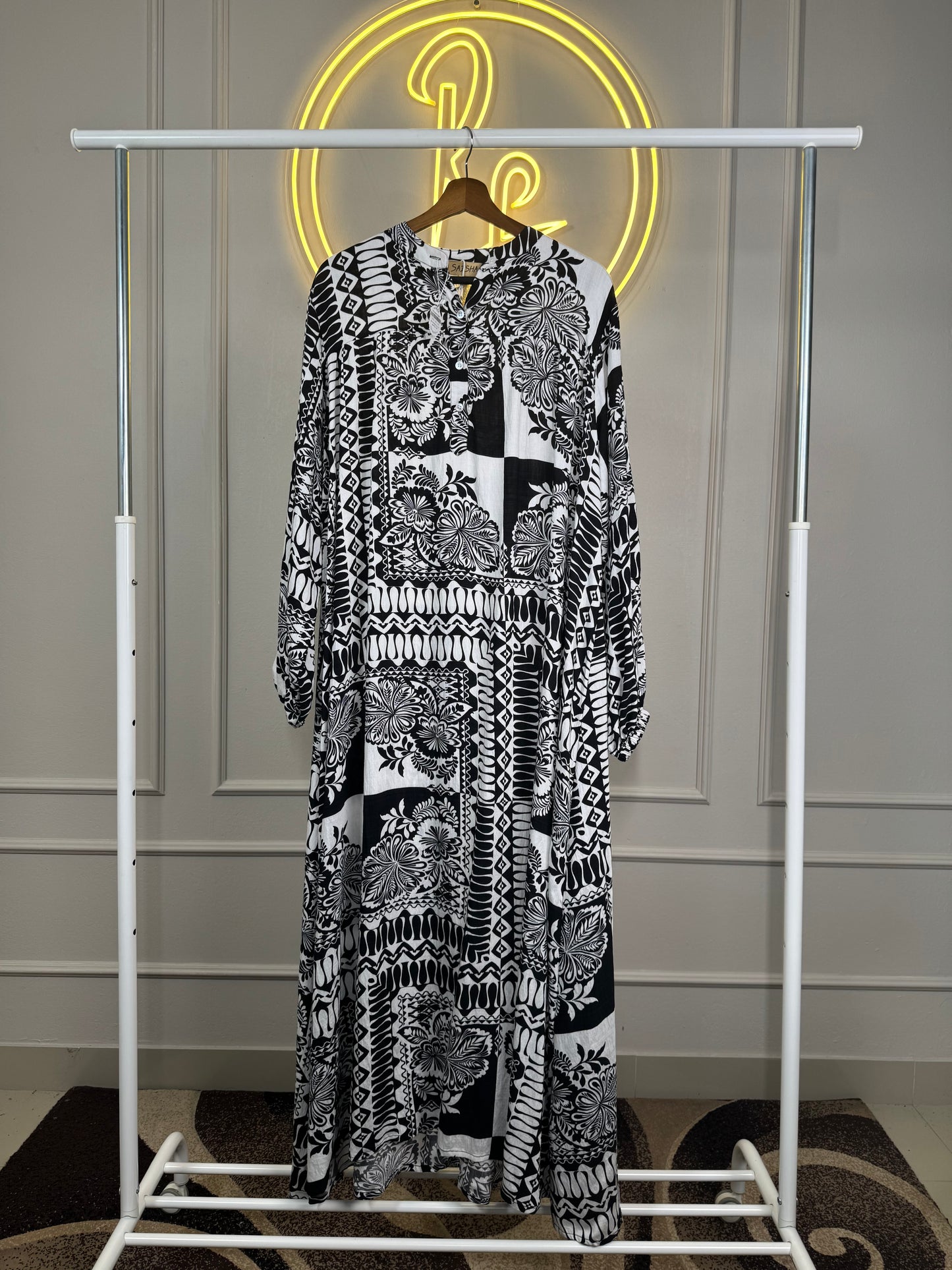 Summer-Friendly Maxi Dress – Full Sleeves, 4 XL (54” Length)