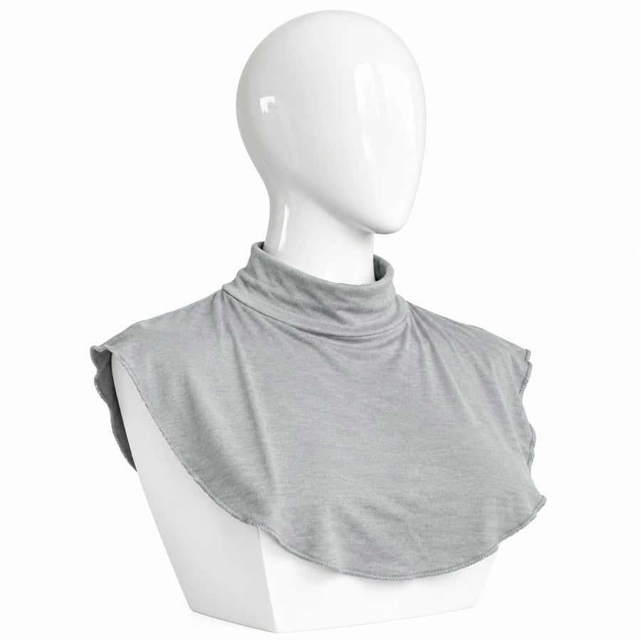 Heather Grey jersey neck cover for hijab – soft stretchable neck & chest cover | RF Abayas