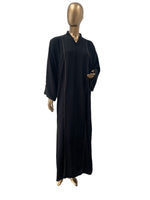 Korean Nida Abaya with bronze glitter lace with black beads