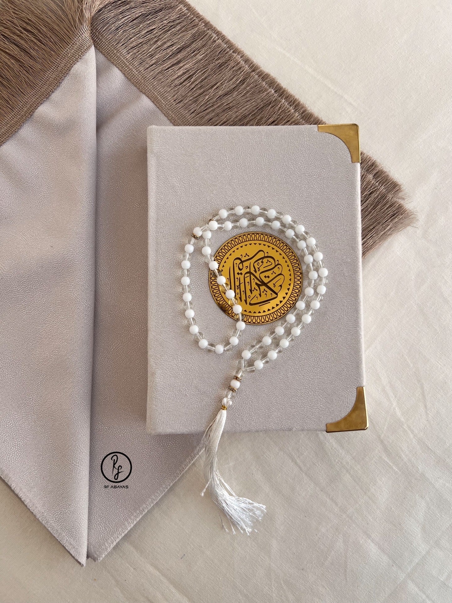 Quran & Prayer Mat with Tasbeeh (Mala) Set - Prayer Mat - RF Abayas