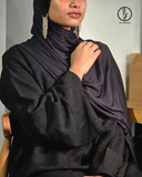 🖤 Imported Black Jacquard Zoom Abaya – Premium Luxe Edition