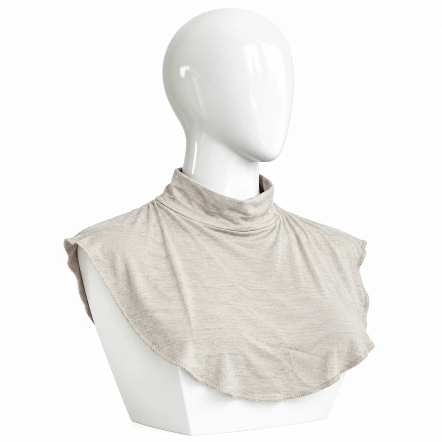 Oatmeal jersey neck cover for hijab – soft stretchable neck & chest cover | RF Abayas
