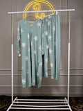 Women’s Floral Embroidered Cord Set in Imported Crepe Fabric – 45 Inch Long Top with Matching Pants Fit Up to XXL