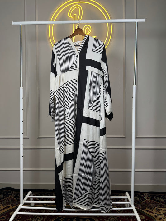 Women’s Printed Satin Maxi Dress – 56 Inch Long Modest Flowy Casual Dress Fit Up to XL