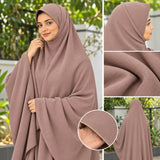 Dusty Rose bubble chiffon Salafi makkana for women – soft textured khimar | RF Abayas