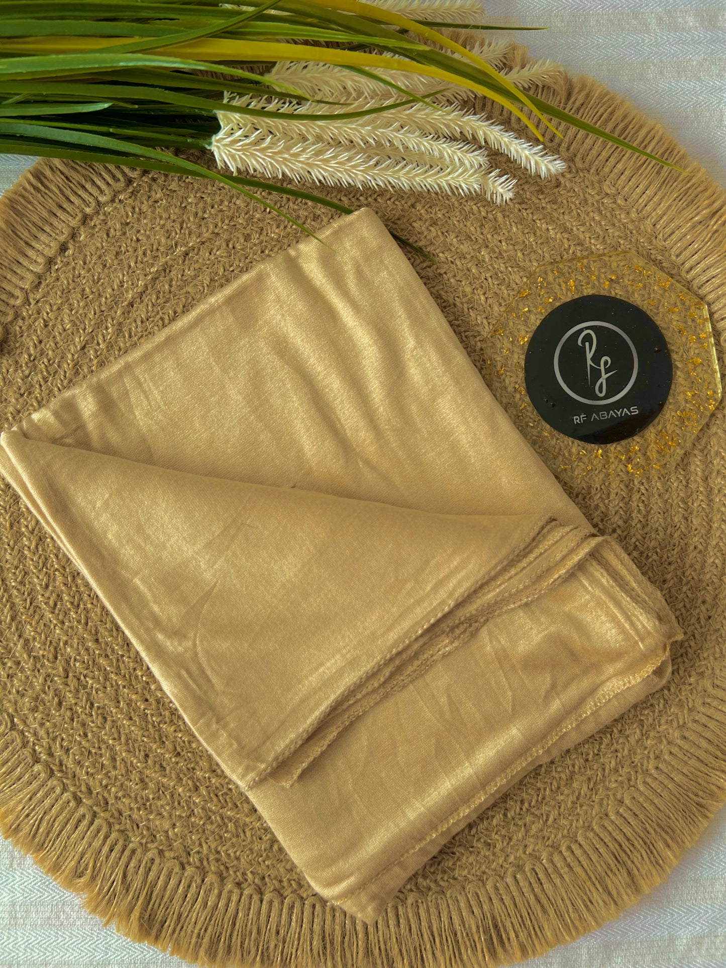 RF Abayas bamboo jersey hijab in soft, breathable fabric, displayed in a natural drape showcasing its lightweight and comfortable design.